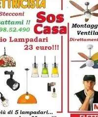 Montaggio lampadario applique Monteverde Roma