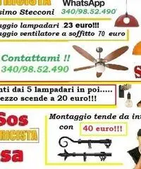 Montaggio lampadario applique Monteverde Roma