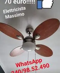 Montaggio ventilatore a soffitto Roma 70 euro