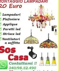 Elettricista installazione lampadari applique