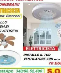 Montaggio ventilatore a soffitto Roma e castelli Romani