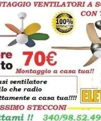 Montaggio ventilatore a soffitto Ardea