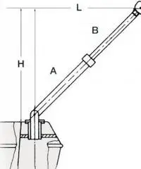 Gruetta telescopica lega leggera max 280kg - Coppia - Osculati