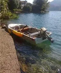 Barca tipo canadian a motore