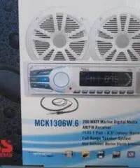 Kit autoradio con casse 180Watt nautico