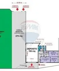 Deposito 200 mq con 800 mq di spazio esterno