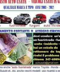 Acquisto auto usate anche se rotte,incidentate