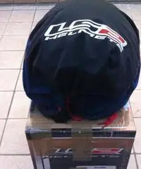 Casco jet nero lucido con visiera scomparsa NUOVO