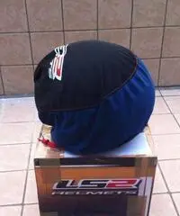 Casco jet nero lucido con visiera scomparsa NUOVO