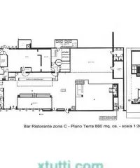 Affittasi - spazio mq. 880 adibito a Bar-Ristorante