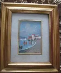Piccolo quadro impressionista rappresentante un lido della c - Napoli Piccolo quadro impressionista rappresentante un lido della c - Napoli