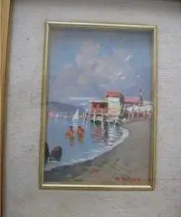 Piccolo quadro impressionista rappresentante un lido della c - Napoli Piccolo quadro impressionista rappresentante un lido della c - Napoli
