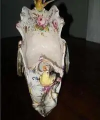 Raffinata ceramica “Carro con uccelli” di Nove '800 - Vicenza Raffinata ceramica “Carro con uccelli” di Nove '800 - Vicenza
