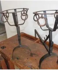 Coppia alari Toscani epoca 700 ferro battuto. Antico Antiqu - Viterbo Coppia alari Toscani epoca 700 ferro battuto. Antico Antiqu - Viterbo